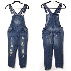 ASOS Glamorous Denim Overalls Ripped